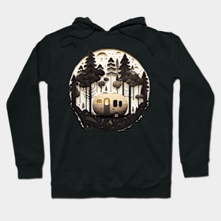 Camping Adventure in the Forest, Full Moon Night Hoodie